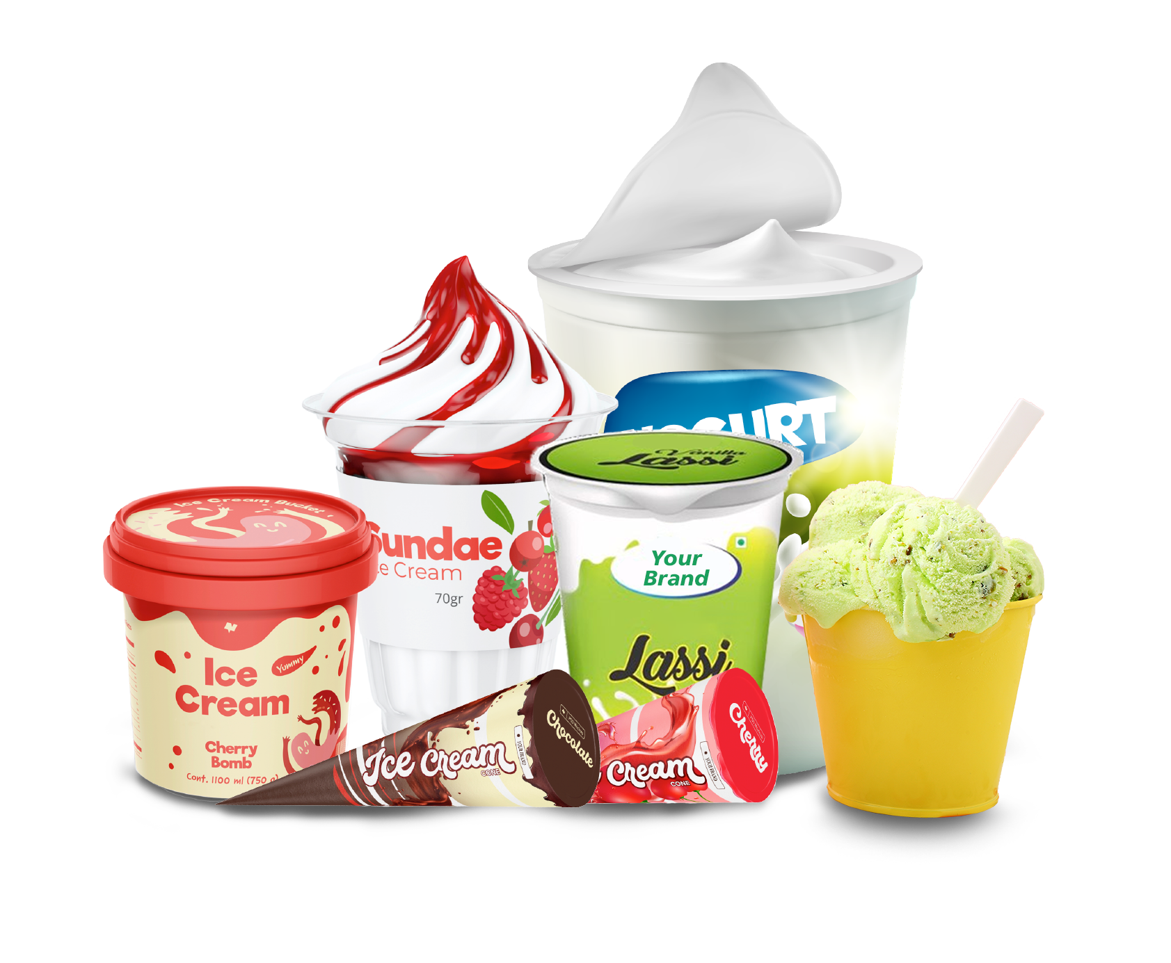 Cup filling collage